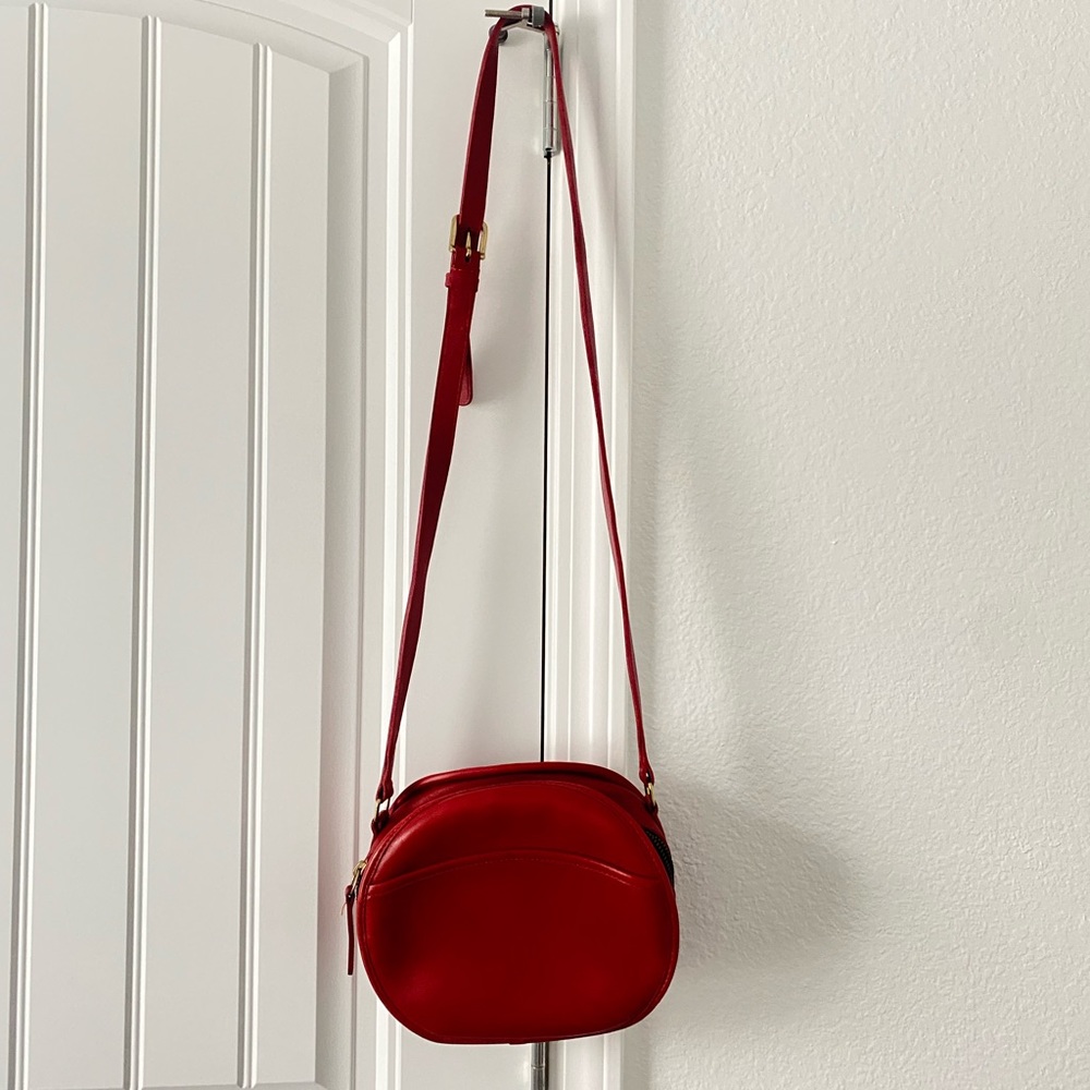 Vintage Red Leather Coach Crossbody